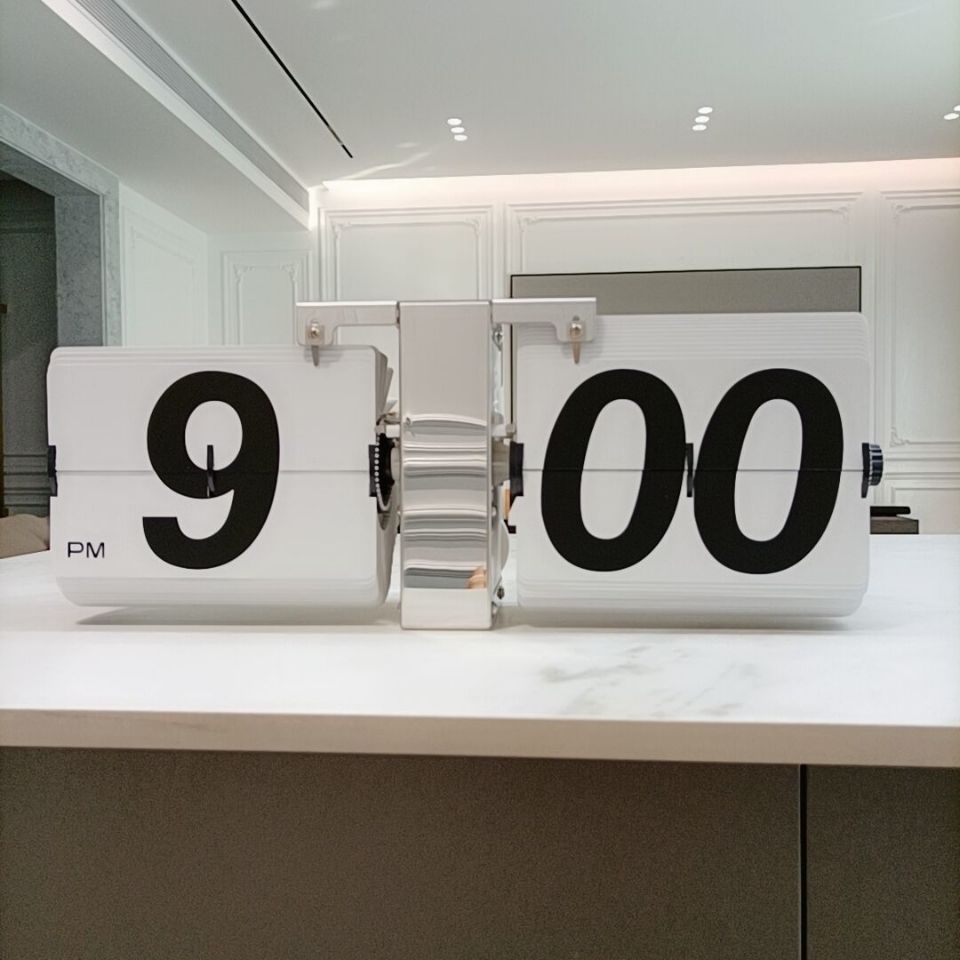 創意禮品大號座鐘單掛 復古機械自動翻頁鐘DIY翻頁