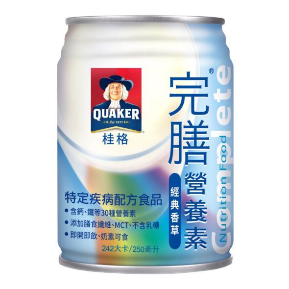 ((1箱送2罐)) 桂格完膳 經典香草配方250mlX24罐 管灌、膳食纖維、鈣、鐵、優蛋白 憨吉小舖