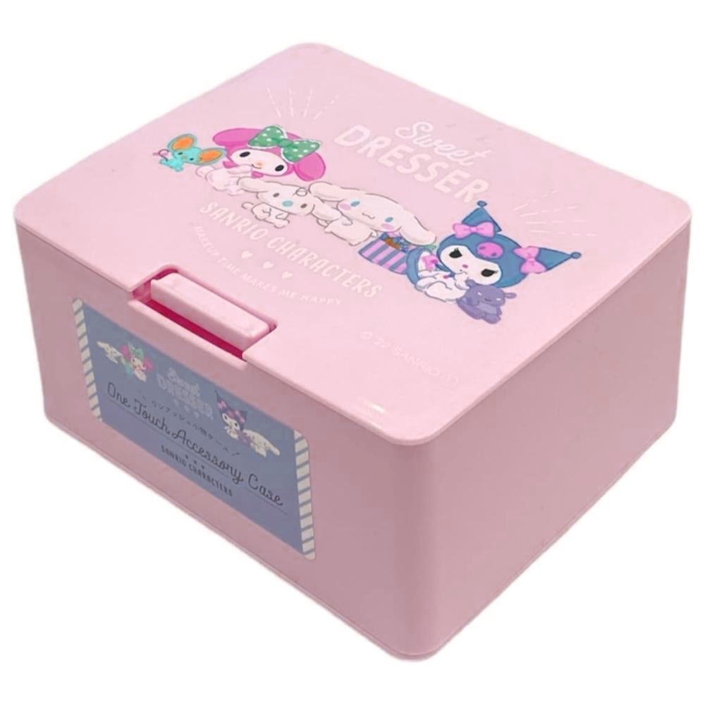 asdfkitty*美樂蒂庫洛米大耳狗按壓彈蓋式方型收納盒/置物盒/整理盒-日本正版商品