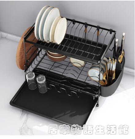 廚房碗架瀝水架雙層家用碗筷置物架台面晾放碗碟碗盤收納架瀝碗架 樂購生活百貨