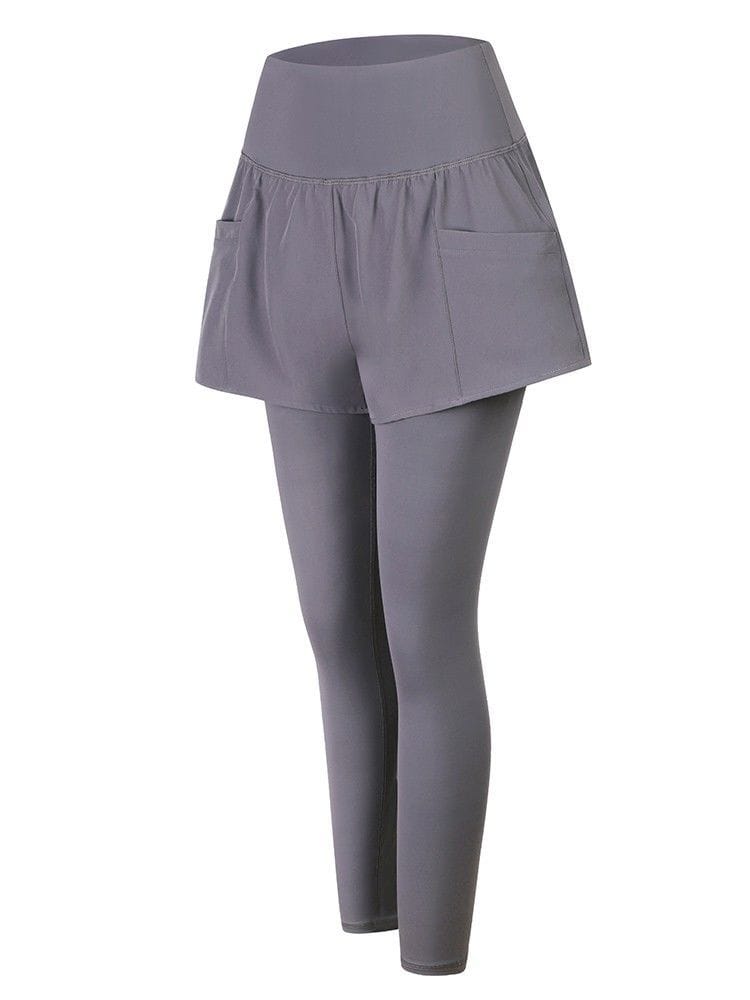 新款假兩件顯瘦遮臀運動褲 6