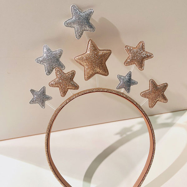 ANNAS 星星髮箍 跨年髮箍 新年髮箍 聖誕節 萬聖節 生日 皇冠 亮晶晶 金蔥 亮粉 亮片 閃閃 跨年派對 金銀 4
