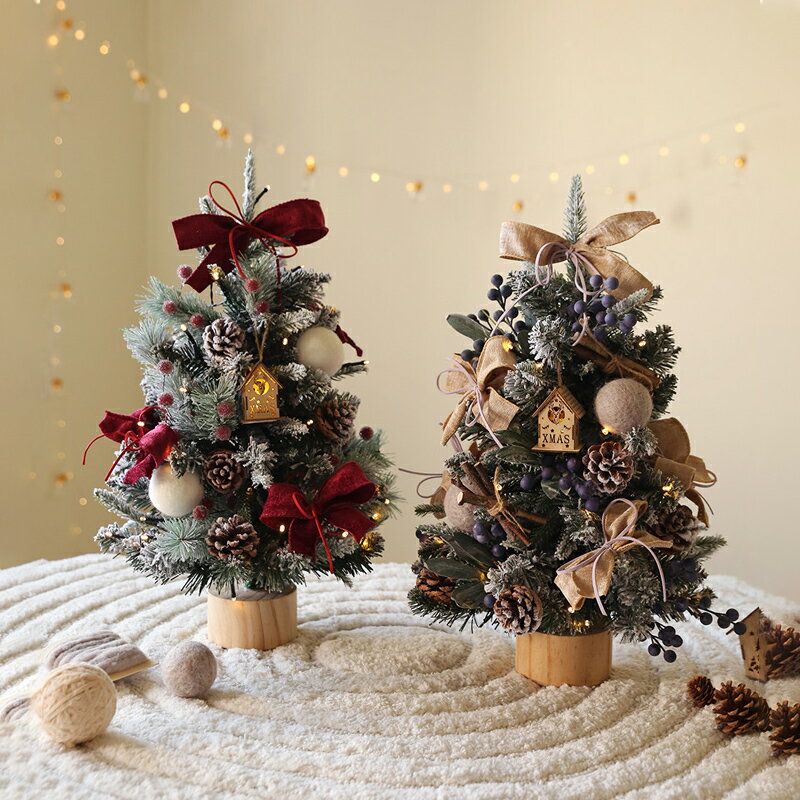 聖誕節裝飾 圣誕節裝飾品圣誕樹家用45/60/90CM套餐樹桌面迷你圣誕樹擺件小型 免運