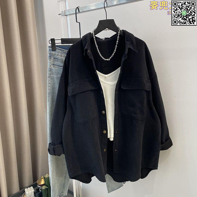 【全球優品滙】襯衫女春秋新款韓版休閒厚疊穿寬鬆學院風中長款外搭長袖外套