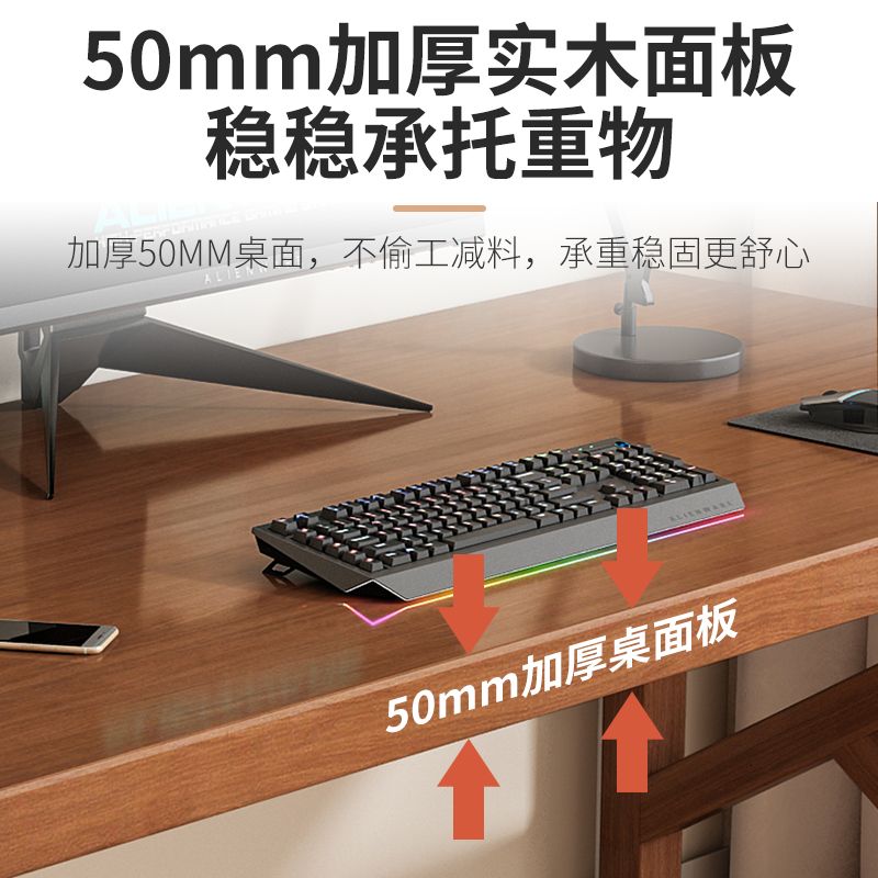 公司貨 超低價 全實木書桌學生家用臺式電腦桌臥室家用辦公桌子長方形簡易出租屋 快速發貨
