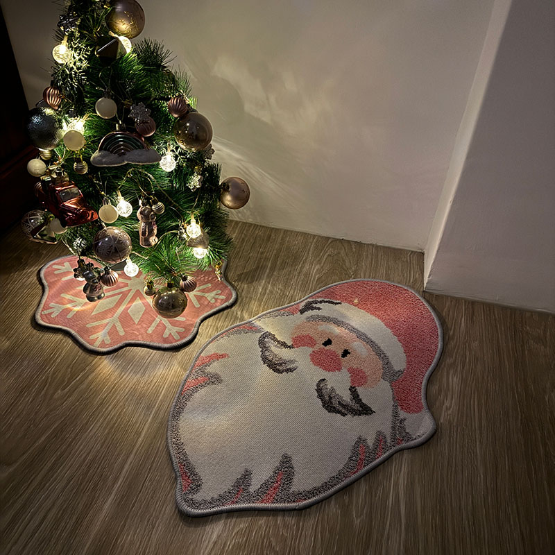 粉色聖誕老公公地墊 桌墊 餐墊 粉色聖誕節 網紅拍照超出片 耶誕氛圍感 聖誕節交換禮物