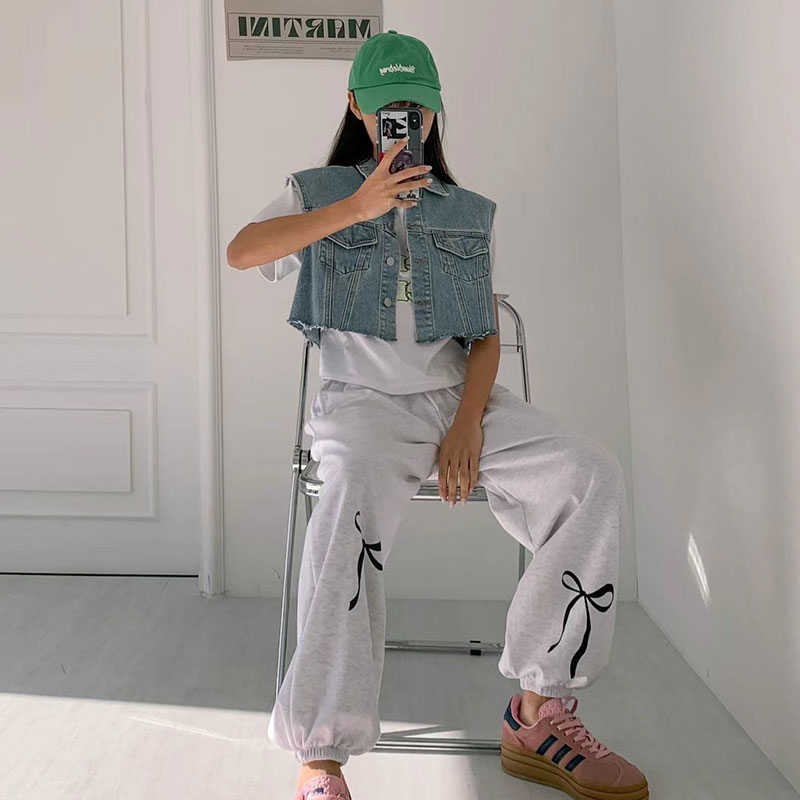 ANNAS 正韓蝴蝶結縮口褲 運動褲 棉褲 大蝴蝶結 浪漫芭蕾舞風格 韓國長褲 4