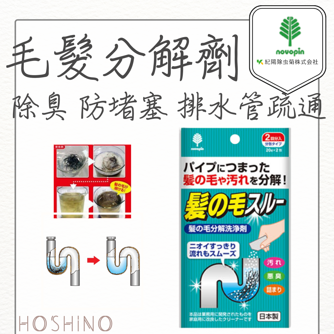 現貨 日本紀陽 排水管 毛髮分解劑 水管疏通 最新包裝 20g2入 日本製【星野日貨】