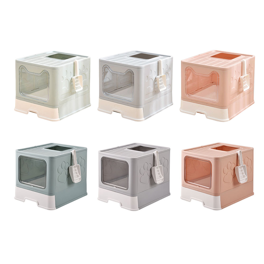 抽屜式摺疊貓砂盆 折疊貓砂盆 大容量貓砂盆 封閉貓砂盆 防外濺 全封閉貓砂盆 貓廁所 貓便盆 胖貓適用 1