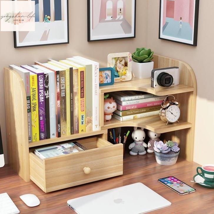 小書架 學生書桌收納置物架 簡易辦公室桌上小型書架 兒童桌面轉角多層書櫃 桌上櫃 桌面置物架 辦公收納櫃