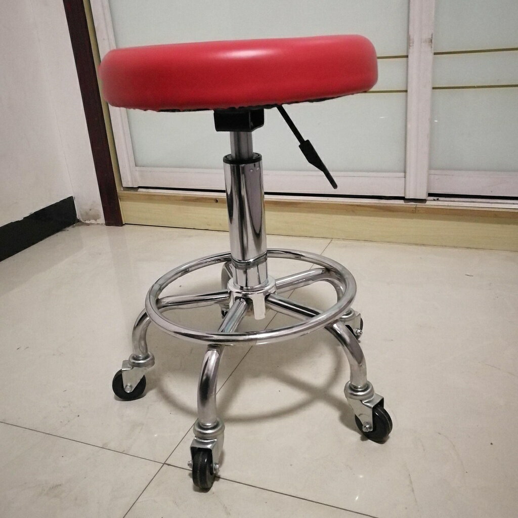 免運 家具 批髮美容凳酒吧凳理髮椅滑輪凳工作凳旋轉陞降凳小圓凳 可開發票 1