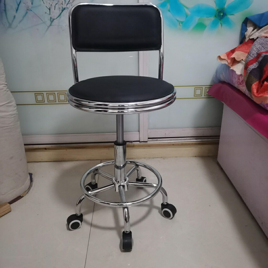 免運 家具 批髮美容凳酒吧凳理髮椅滑輪凳工作凳旋轉陞降凳小圓凳 可開發票 7