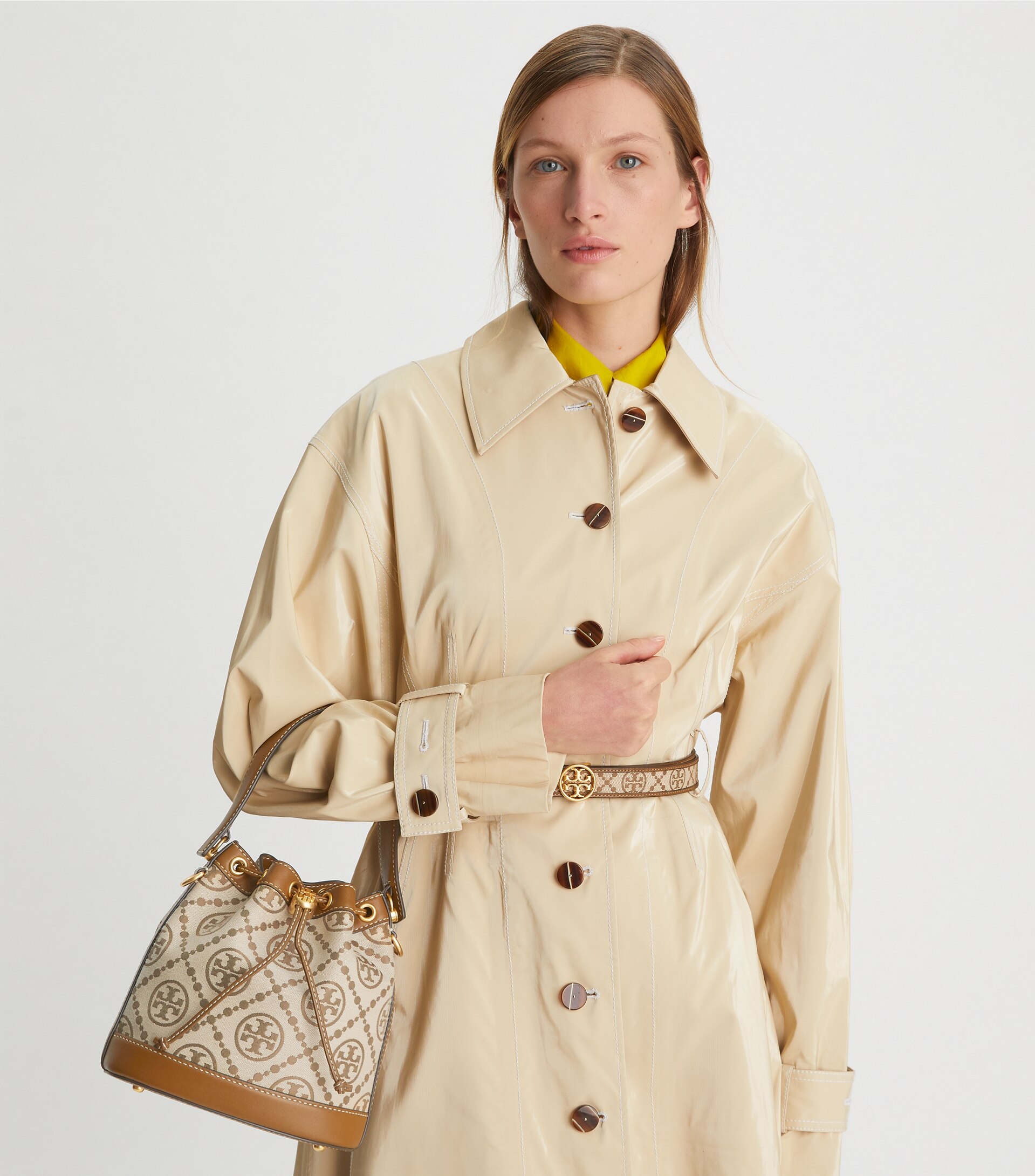 精選★TORY BURCH T MONOGRAM 單肩斜跨手提水桶包 79487 84336  (現貨整新)~【母親節禮物★菲尼斯 國際精品3折起 春夏新品 換季下殺】 8