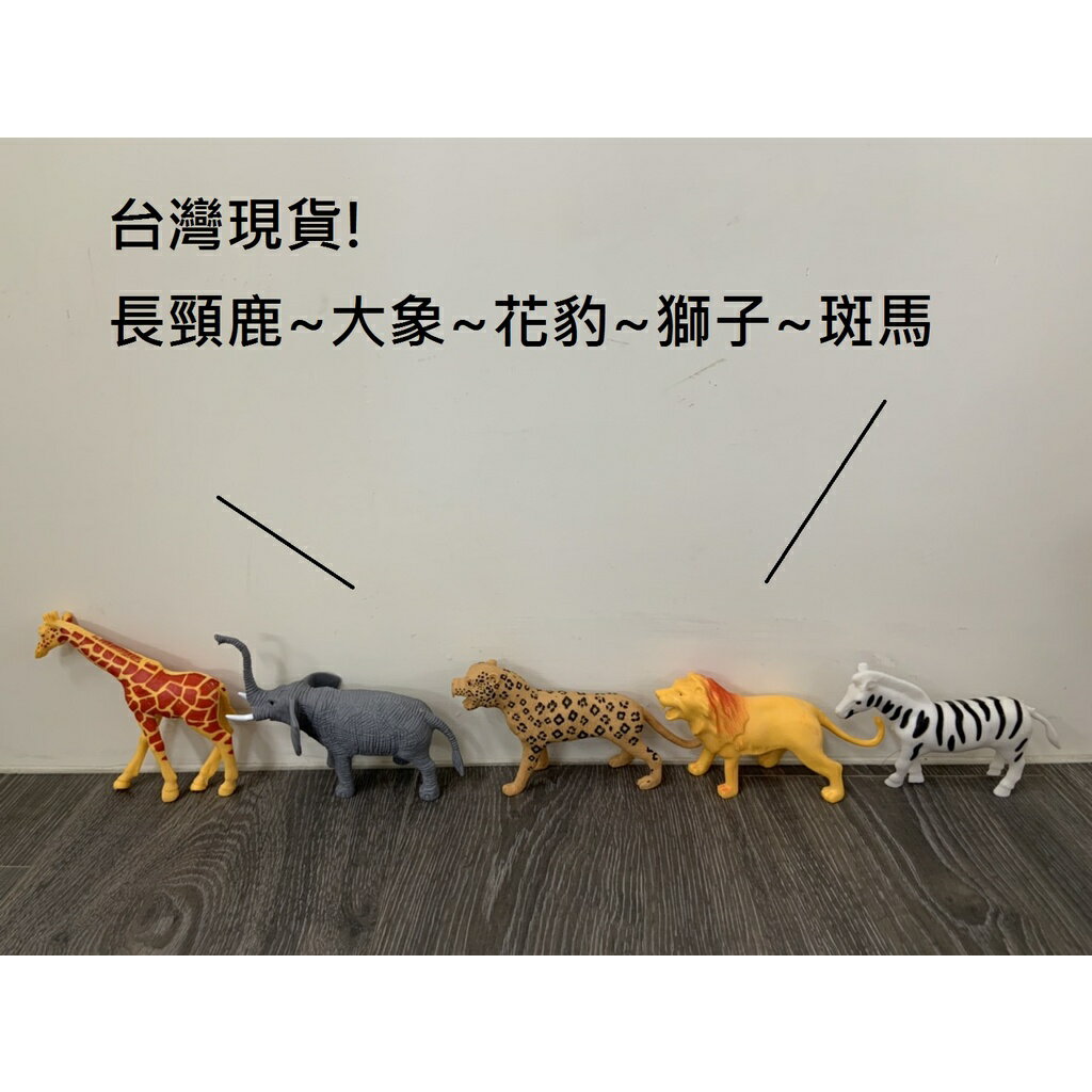 【玩具兄妹】現貨! 仿真野生動物包 大象 長頸鹿 斑馬 花豹 獅子 5入套裝 仿真動物模型 硬塑膠 仿真動物玩具森林動物