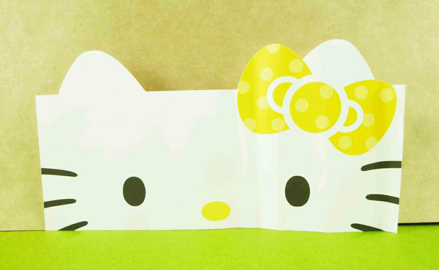 【震撼精品百貨】Hello Kitty 凱蒂貓 頭型卡片-圓圈黃 震撼日式精品百貨