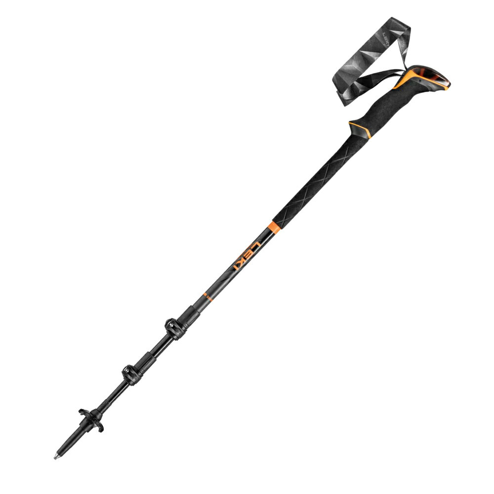 【LEKI 德國 Sherpa Lite Aergon Air 黑橘+黑泡棉長握把】65221351/登山/健行/手杖/爬山 1