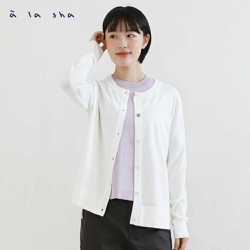 a la sha 簡約開釦針織外套