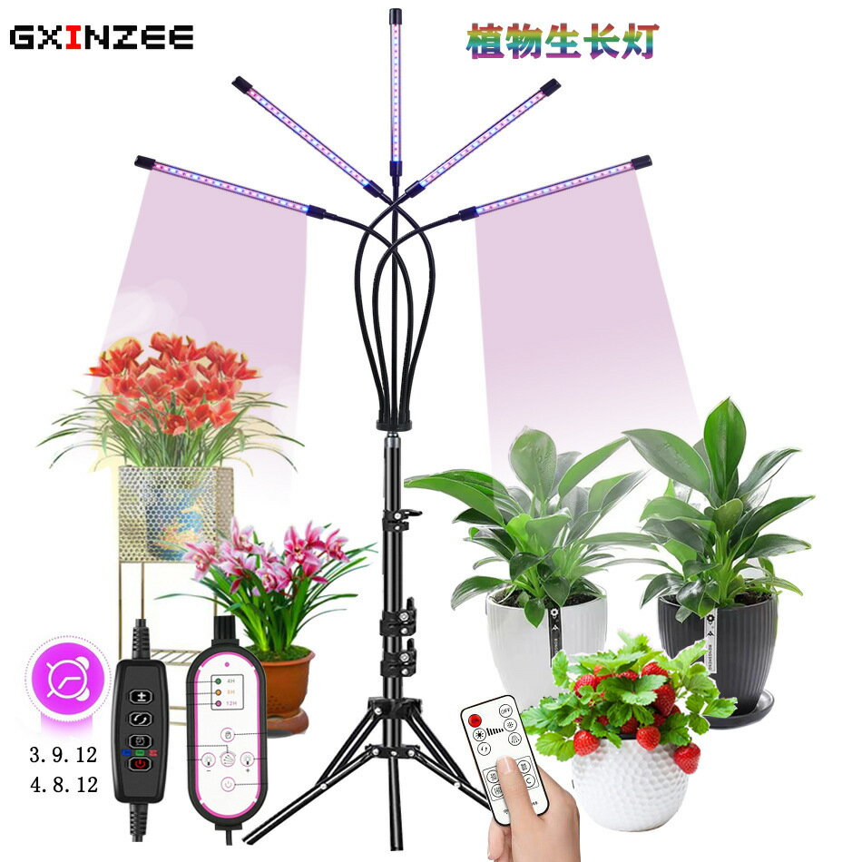 植物生長燈 落地支架植物燈 Led植物補光燈 全光譜遙控定時燈 紅藍光燈 仿太陽光燈 花卉多肉燈