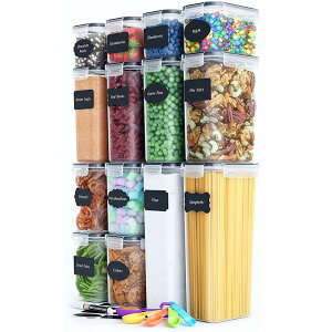 款五谷雜糧儲物罐 廚房14件套收納保鮮盒 塑料透明密封罐