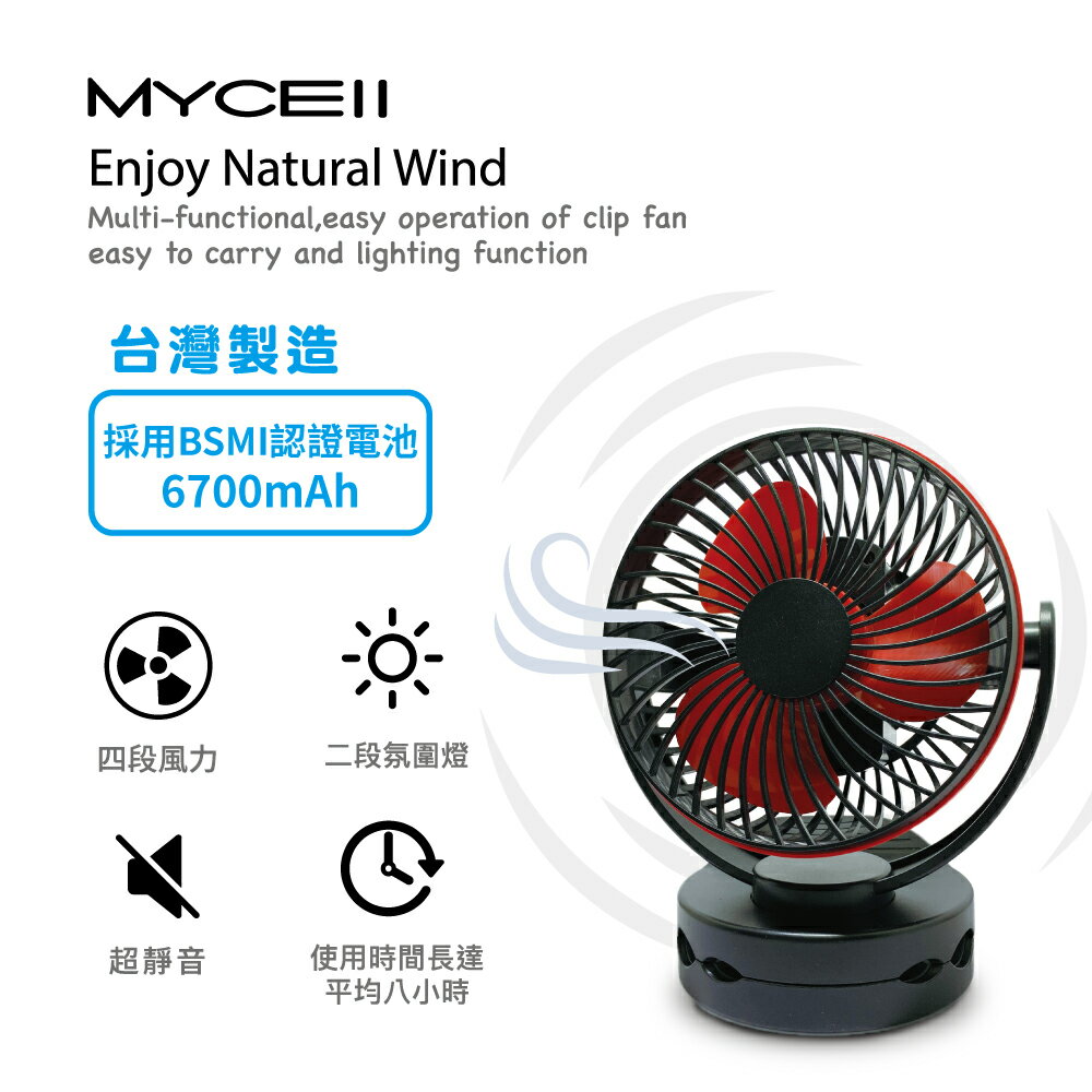 免運 公司貨 MYCEII MY-W026 多功能 電風扇 夾扇 桌扇 掛扇 台灣製 4段風力 2段LED燈