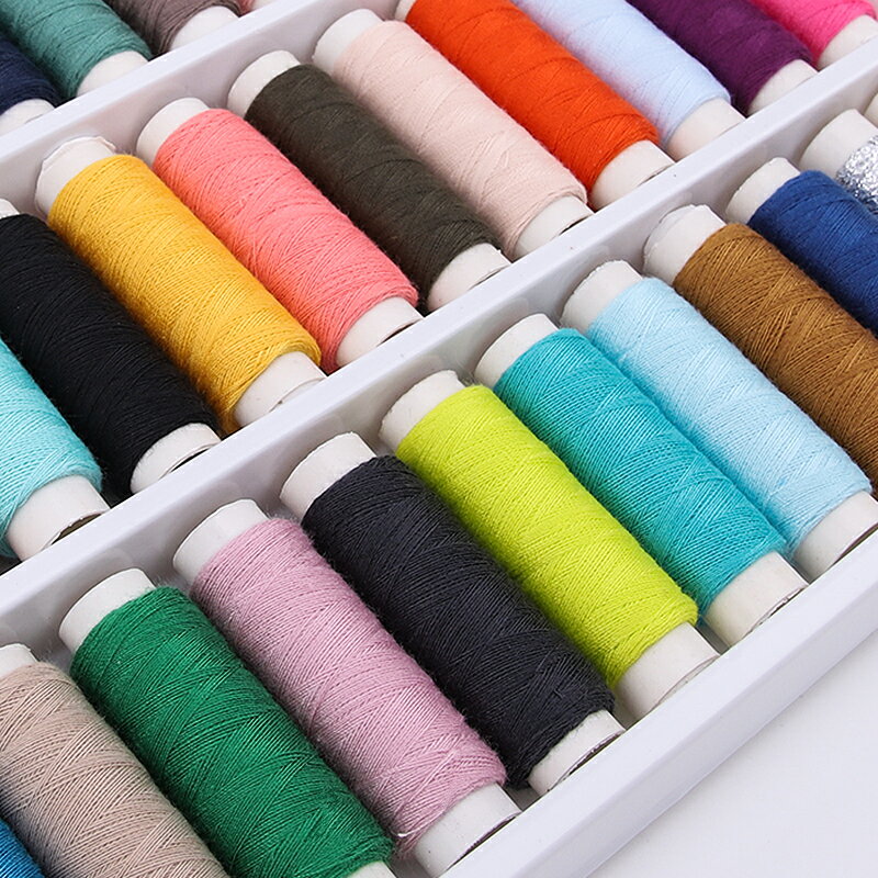 39色優質縫紉線手縫線家用針線套裝黑白色線縫補衣服線家用小線卷