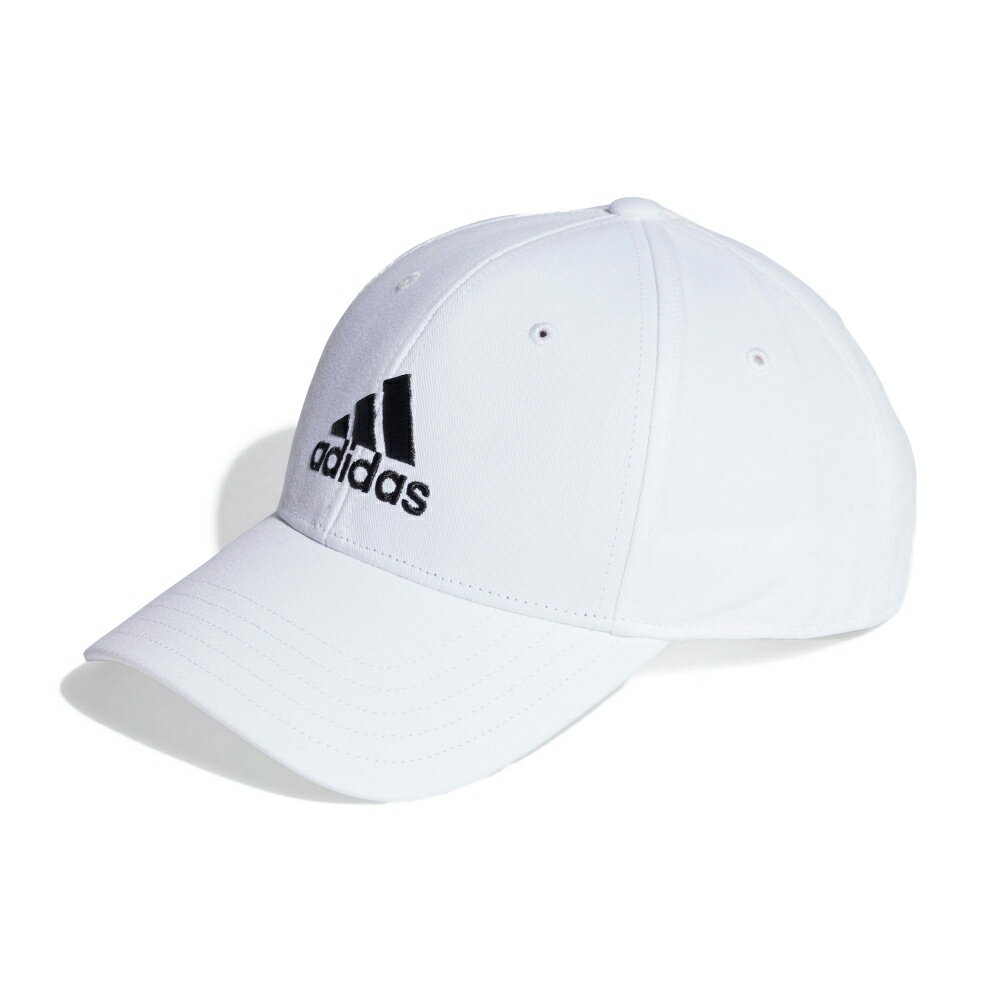 【ADIDAS】愛迪達 BBALL CAP COT 休閒 鴨舌帽 白 帽子 -IB3243