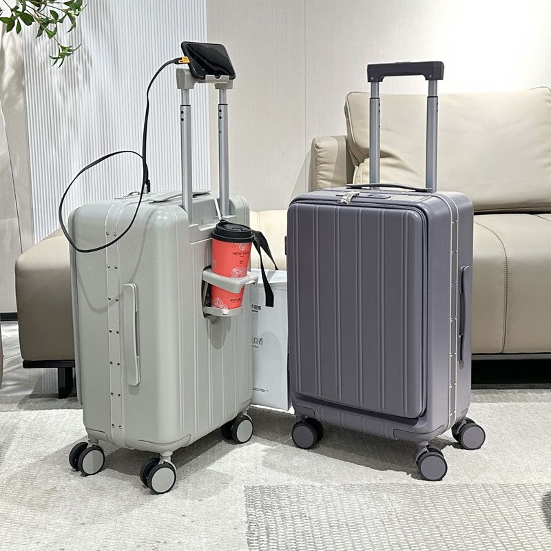 鋁框行李箱側開口大深倉拉杆箱男20寸結實耐用多功能旅行登機箱女pc6101