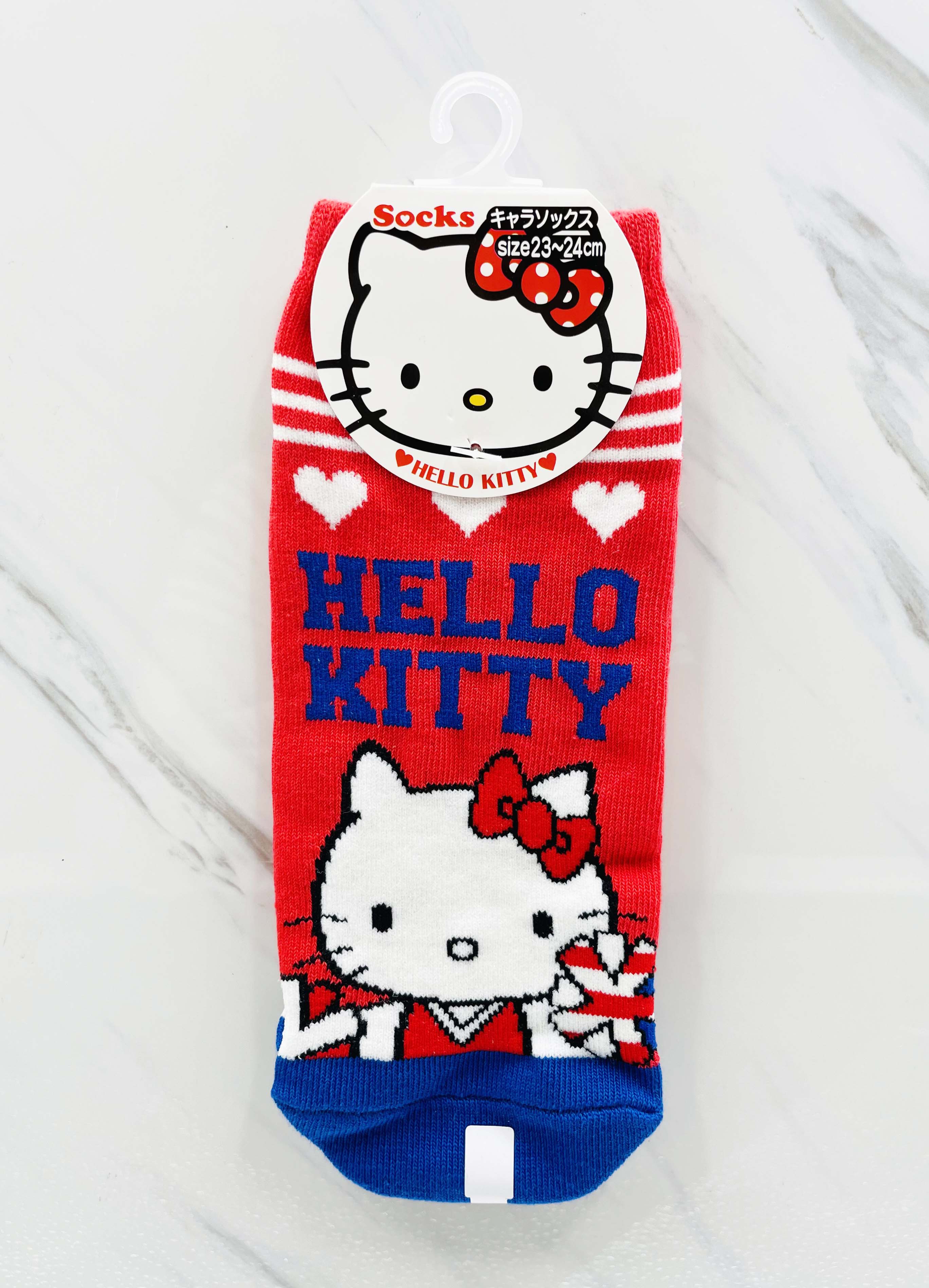 【震撼精品百貨】Hello Kitty 凱蒂貓~日本sanrio三麗鷗 KITTY襪子(23~24CM)紅心*09882