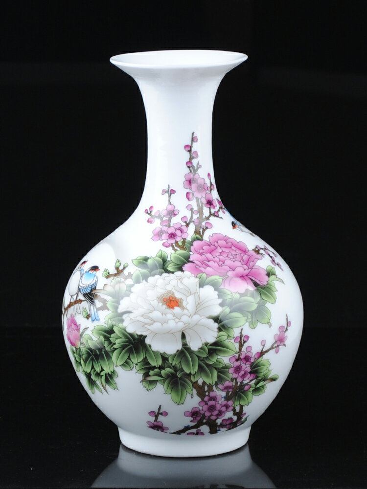 景德鎮小花瓶陶瓷擺件客廳插花現代簡約家居干花裝飾品瓷器瓷瓶子