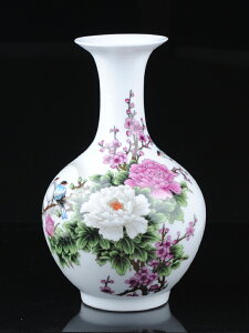 景德鎮小花瓶陶瓷擺件客廳插花現代簡約家居干花裝飾品瓷器瓷瓶子