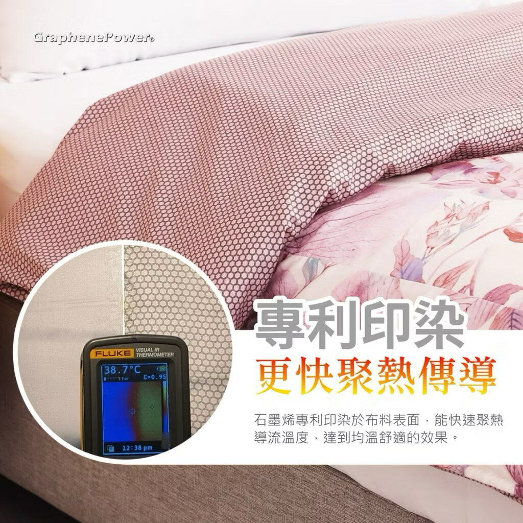 【GraphenePower】石墨烯恆溫循環兩用被-雙人/182x210cm (紫色花草) 3