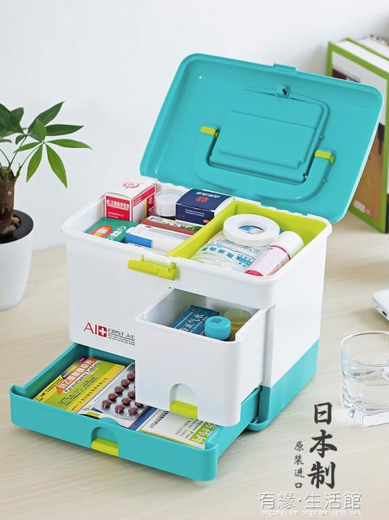 藥箱 日本家用大容量醫藥箱多層大容量藥品收納急救箱便攜家庭箱子 樂樂百貨