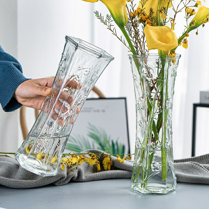 【滿299出貨】特大號透明玻璃花瓶北歐家用水養富貴竹百合干花插花花瓶客廳擺件