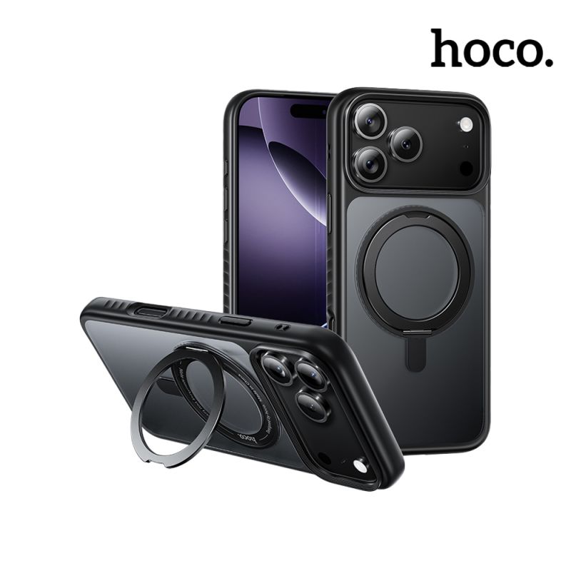 磁吸殼 hoco Apple 蘋果 iPhone 17 Pro Max AS1 旋轉磁吸支點殼 保護殼 磁吸殼 保護套 手機殼 透明殼 雙料殼 可站立 MagSage【愛瘋潮】