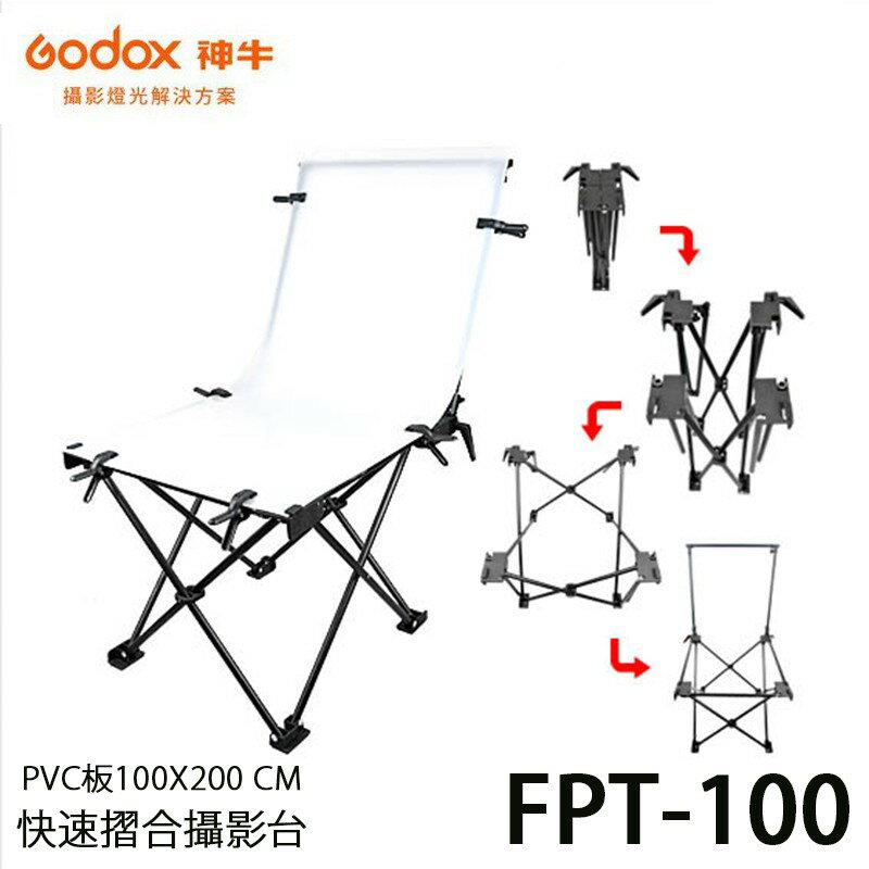 【EC數位】GODOX 神牛 FPT-100 PVC板 100X200 CM 快速摺合攝影台 攜帶型攝影台