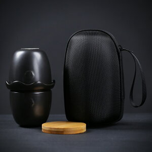 日式黑陶快客杯一壺二杯旅行茶具套裝便攜包陶瓷茶壺收納杯