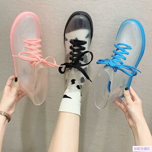 透明可愛成人短筒雨鞋 女防水鞋 防滑膠鞋套鞋 韓國時尚款外穿雨靴