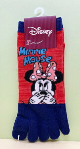 【震撼精品百貨】Micky Mouse 米奇/米妮 襪子 五指襪 米妮紅藍#20950 震撼日式精品百貨