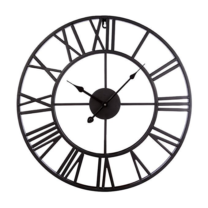 歐式創意掛鐘wall clock復古裝飾鐵藝羅馬客廳靜音時鐘