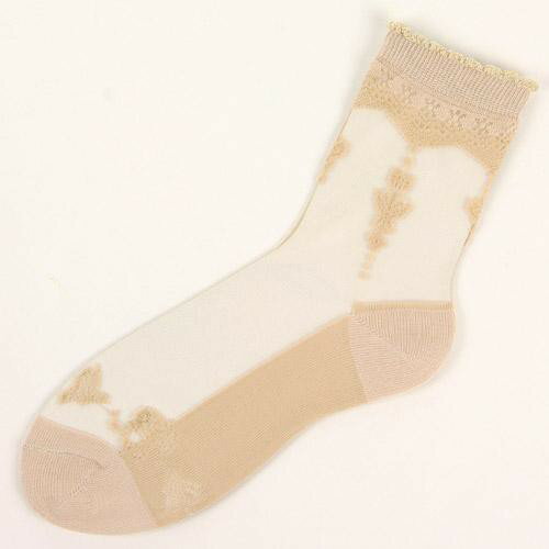 【花日襪】日本製透明襪子 透膚襪 玻璃襪 絲襪 花和蝴蝶襪子 日系襪 日製襪 浪漫蕾絲襪 透明長襪 氣質穿搭 4