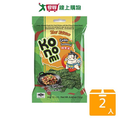 Konomi相撲手脆紫菜-泰式打拋雞味 15G【兩入組】【愛買】