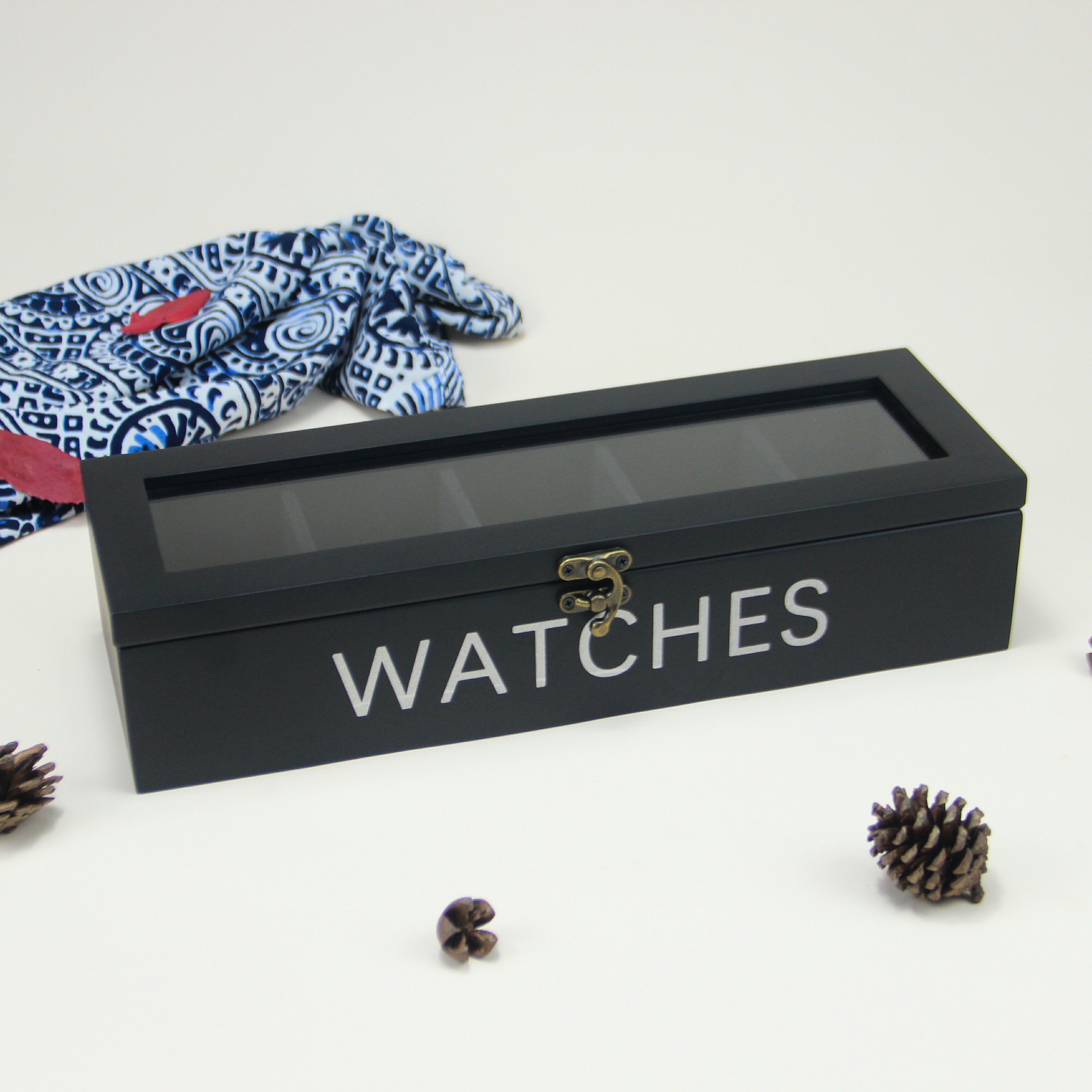 創意木 質家用 高檔複 古手錶 包裝收 納盒五格八格展示盒木盒