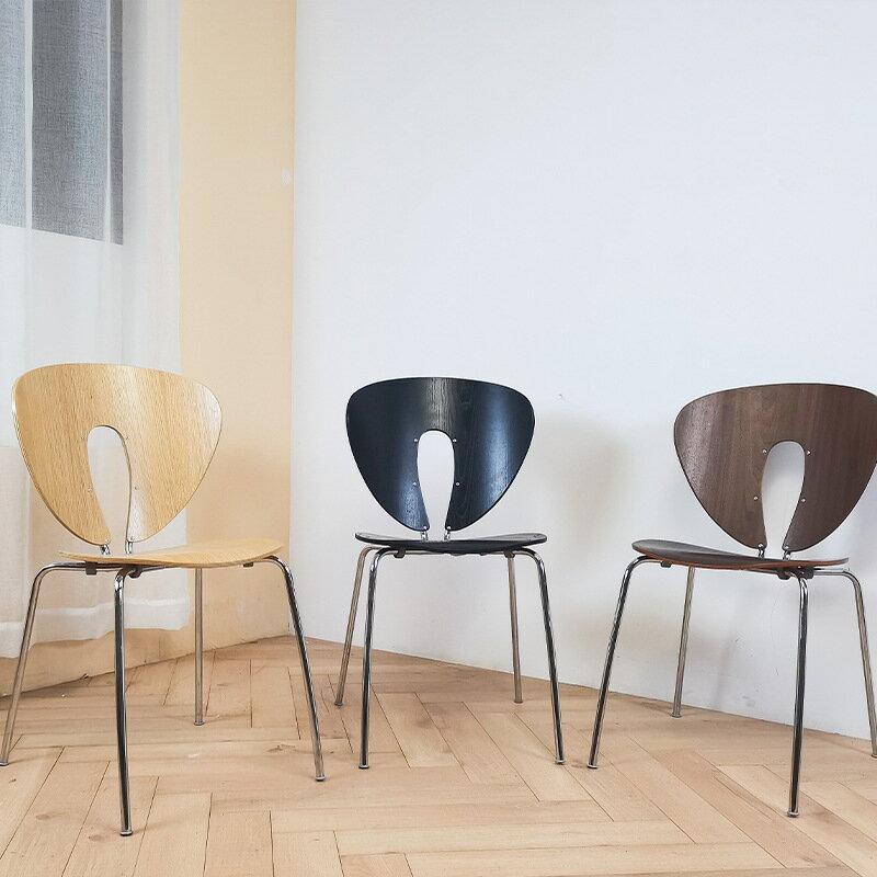 凳子 北歐設計師斗篷椅家用小戶型餐椅現代簡約靠背貝殼椅子化妝書桌椅