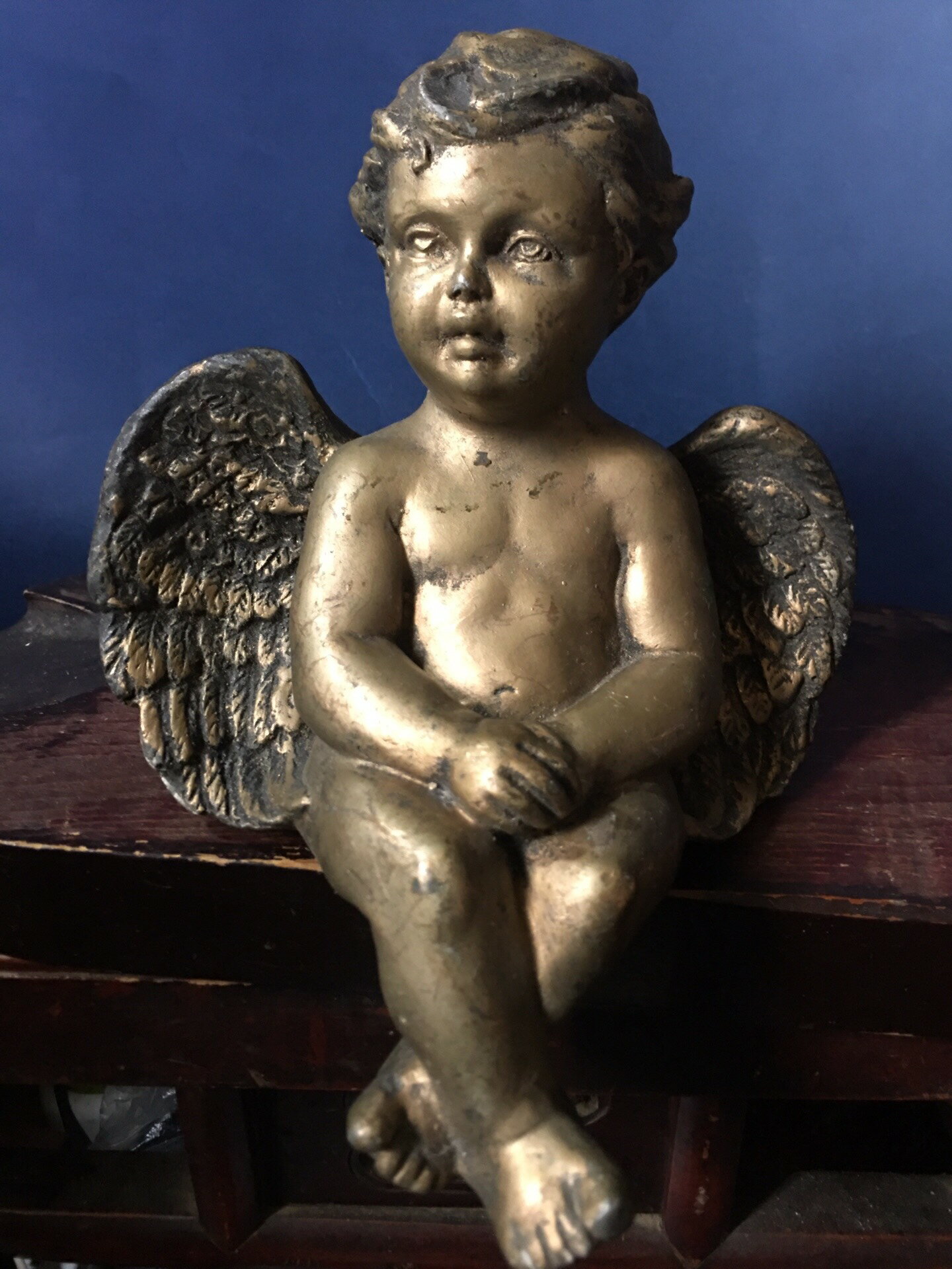老雕塑擺飾 樹脂天使