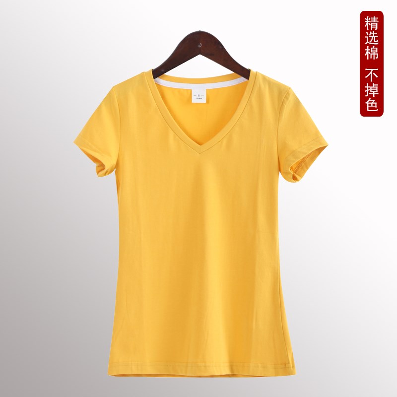 白色t恤女短袖年新款修身純棉上衣春夏季顯瘦V領圓緊身打底衫 7