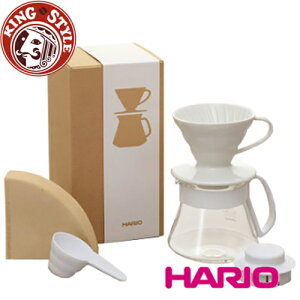 金時代書香咖啡 HARIO V60白色濾杯咖啡壺組 VDS-3012W