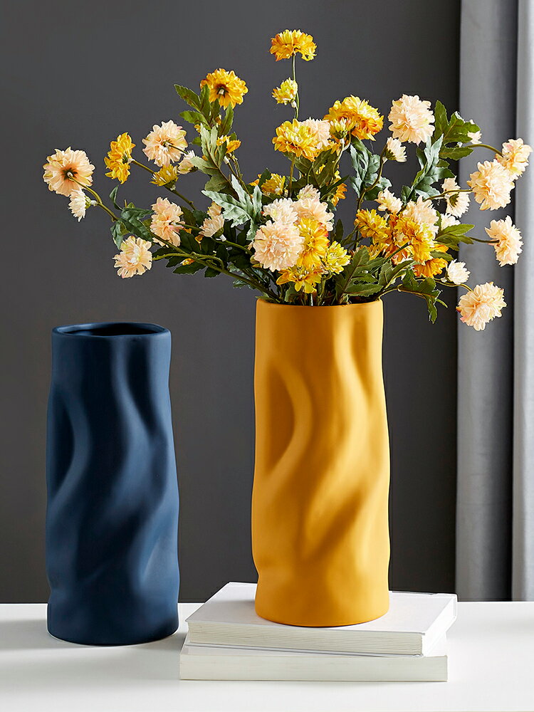 創意陶瓷花瓶干花插花裝飾品現代簡約家用客廳電視柜茶幾擺件
