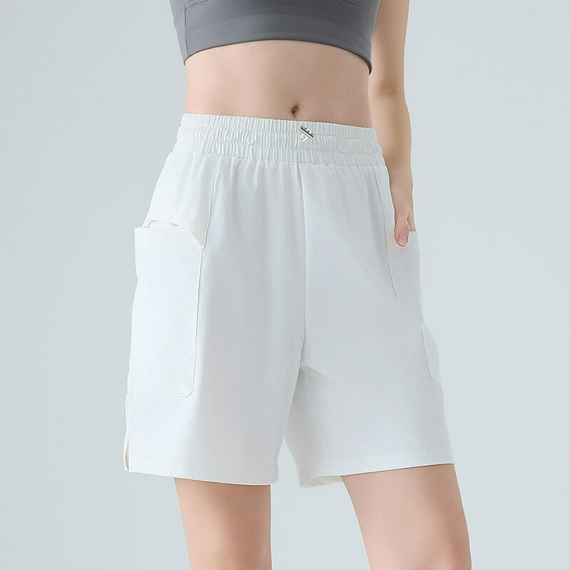 【巴黎精品】現貨+預購 女運動服瑜珈褲運動短褲瑜珈服居家運動服親膚透氣-五分褲寬鬆口袋休閒女褲子a1jo58