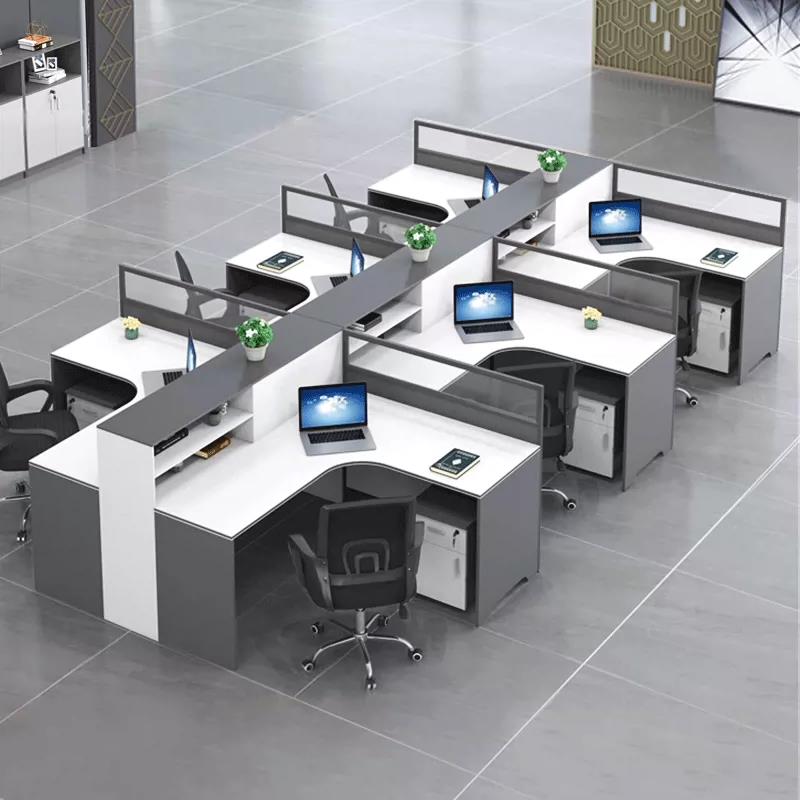 【超優品】職員辦公桌簡約現代2/4/6人工位屏風卡座辦公室桌椅組合辦公家具