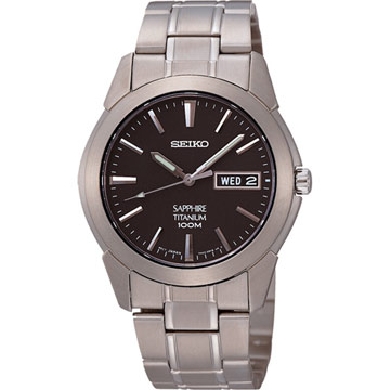 大台中時計SEIKO 鈦金屬 超輕大三針石英腕錶 SGG731P1/37mm